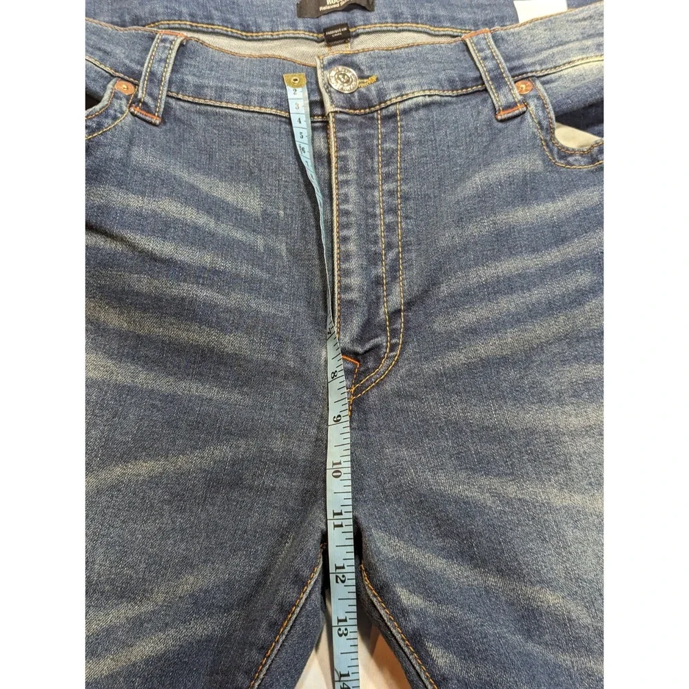 True Religion Jeans Mens 44x30 Blue Denim Rocco Relaxed‎ Skinny Flex Comfort